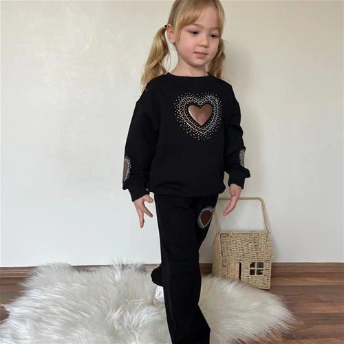 ست دو تیکه دورس شلوار نگین دار قلب ترک کد 18831