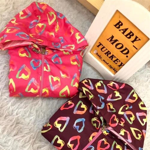 بارانی استردار  طرح قلب دخترانه ترک کد 1847