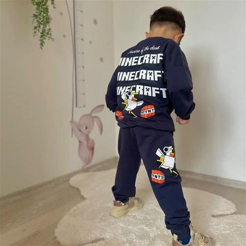 دوتیکه دورس دونخ و شلوار ماینکرافت پشت طرحدار ترک کد 6340