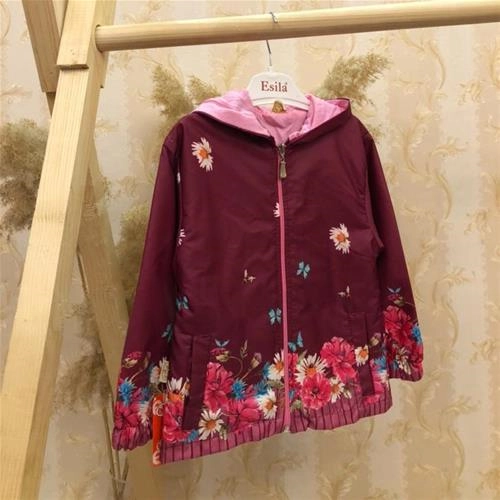 بارانی استردار پایین گلدار دخترانه ترک کد 1624