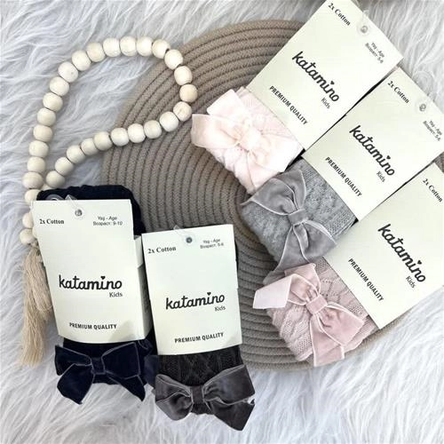 جوراب شلواری مجلسی پاپیون دار ترک 5-10 سال کد 6176