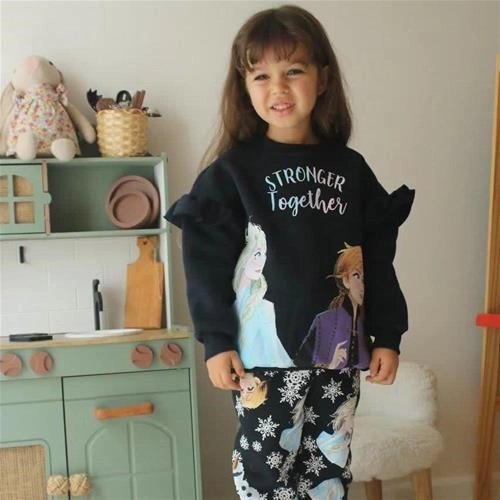 ست دوتیکه  کرکدار استین چین فروزن ترک 3-10سال کد 6196