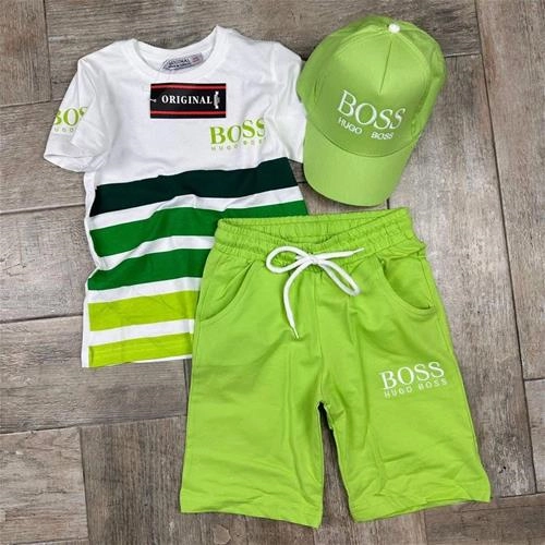 سه تیکه تیشرت شلوارک و کلاه یو اس پولو و باس ترک کد 5863