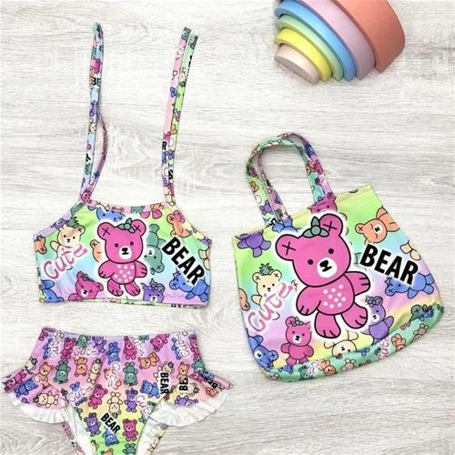 سه تیکه مایو شرتک و کیف ترک کد 6391