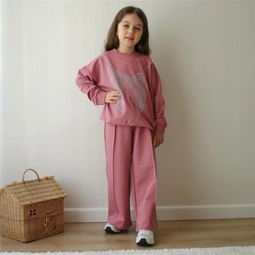 ست دوتیکه دورس شلوار پاپیون نگین دار ترک کد 18969