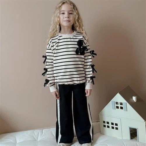 تکرار دوتیکه راه راه جدید دورس شلوار 5-14سال کد 18870