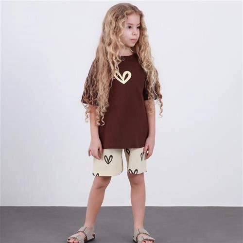 ست دوتیکه تیشرت شلوارک قلبی ترک کد 18981