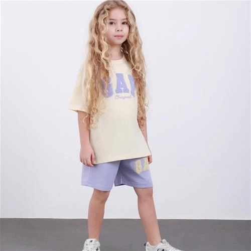 ست دوتیکه تیشرت شلوارک  گپ برجسته  ترک کد 18982