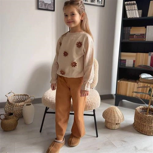 ست دوتیکه موسلین ترک گل برجسته 2-10سال کد 18915