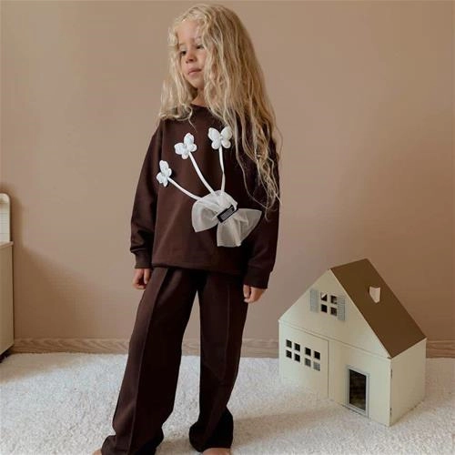 ست دوتیکه دورس شلوار دمپا  گل برجسته سه نخ ترک کد 18340