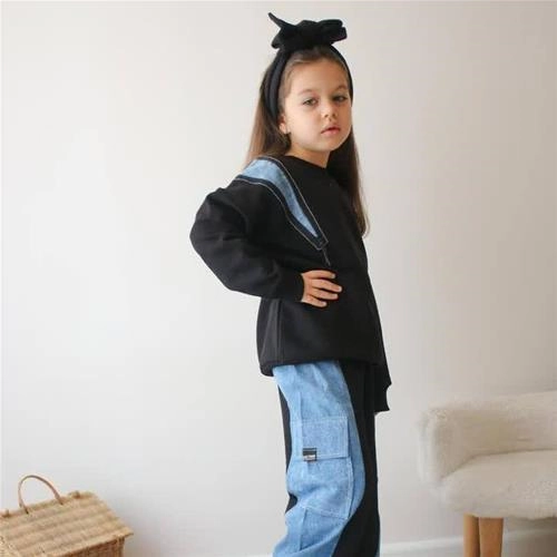 دوتیکه دورس شلوار سه نخ بغل طرح لی4-12سال کد 18315