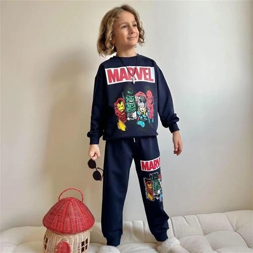 ست دو تیکه دورس شلوار مارول سه نخ ترک کد 18844