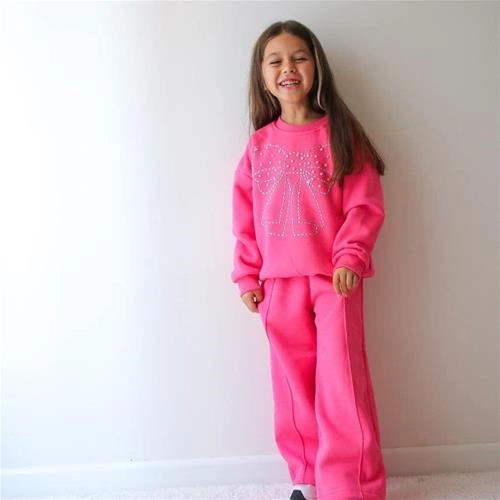 ست دوتیکه دورس شلوار سه نخ پاپیون مرواریدی ترک کد 18489