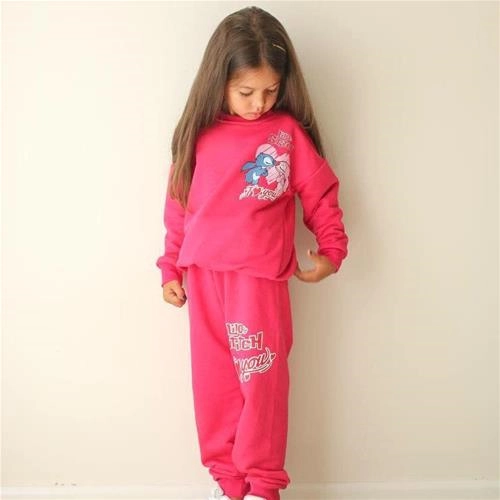 دوتیکه دورس شلوار سه نخ استیج پشت طرحدار سرخابی ترک کد 18347