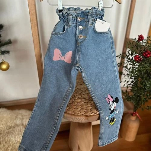 شلوار جین کمر کش هویجی زارا  میکی پاپیون ترک 6087