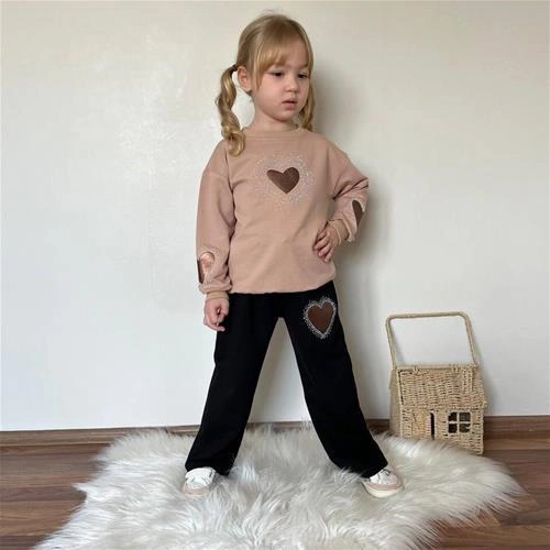 ست دو تیکه دورس شلوار نگین دار قلب ترک کد 18831